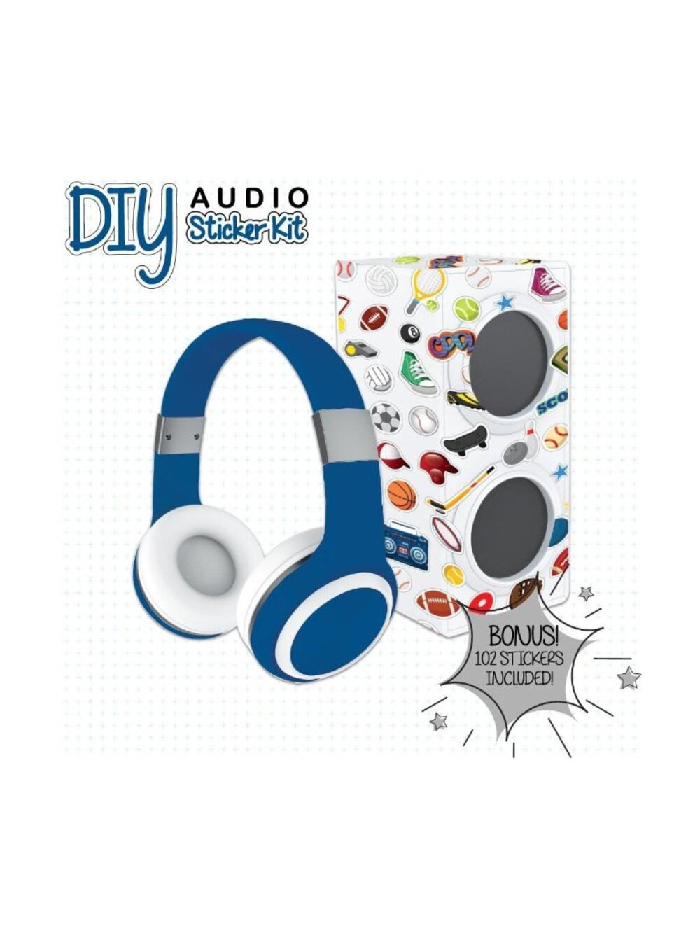 Gabba Goods DIY Patch Kit with Bluetooth Headphones & Speaker Blue Size OS NWB